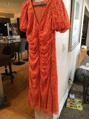 Elegant Roche Maxi Dress in Orange.